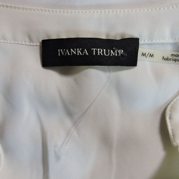 Ivanka Trump Women Medium Blouse Shirt Ruffles Cold Shoulder Tops NEW - Picture 6 of 11